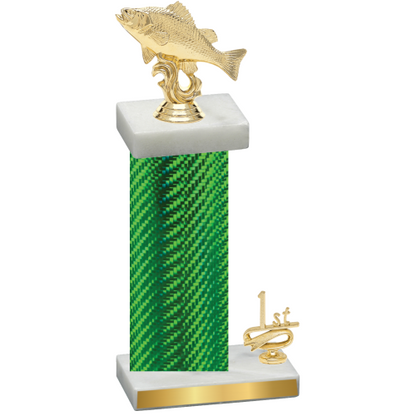 Accented Single Green Carbon Fiber First Place Fishing Trophy