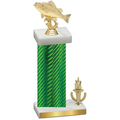 Accented Single Green Carbon Fiber Victory Fishing Trophy