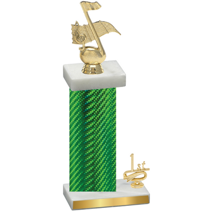 Accented Single Green Carbon Fiber First Place Music Trophy