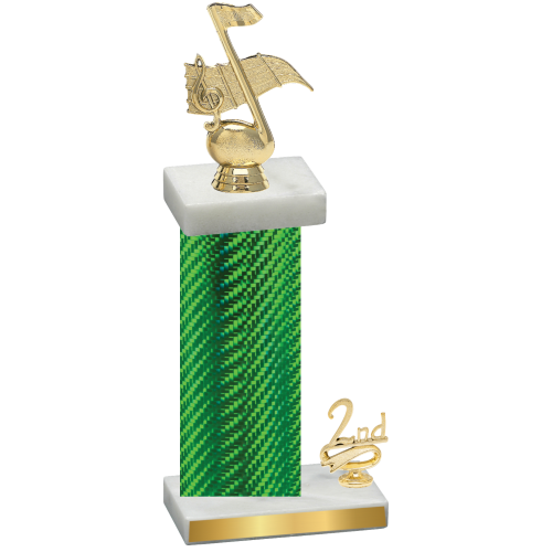 Accented Single Green Carbon Fiber Second Place Music Trophy