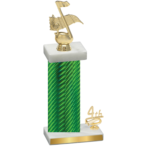 Accented Single Green Carbon Fiber Fourth Place Music Trophy