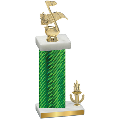 Accented Single Green Carbon Fiber Victory Music Trophy