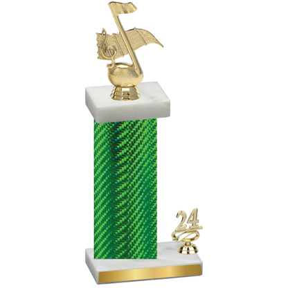 Accented Single Green Carbon Fiber Year Music Trophy