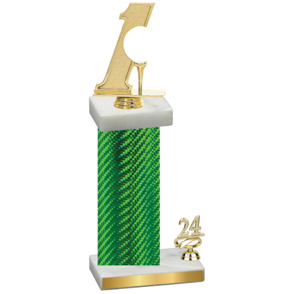 Accented Single Green Carbon Fiber Year Golf Trophy