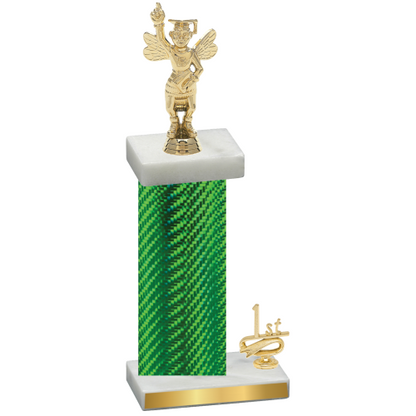 Accented Single Green Carbon Fiber First Place Academics Trophy