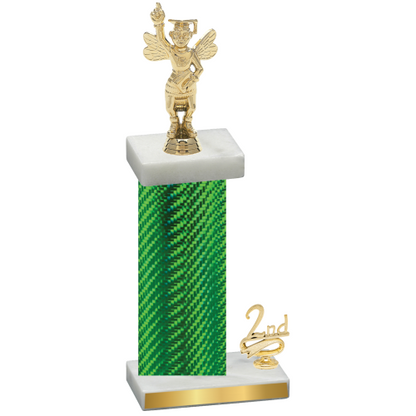 Accented Single Green Carbon Fiber Second Place Academics Trophy