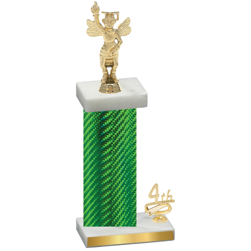 Accented Single Green Carbon Fiber Fourth Place Academics Trophy