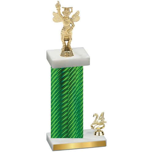 Accented Single Green Carbon Fiber Year Academics Trophy