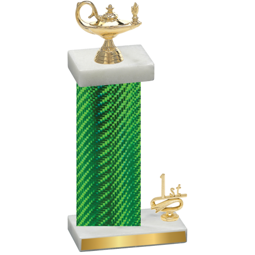 Accented Single Green Carbon Fiber First Place Academics Trophy