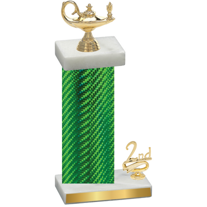 Accented Single Green Carbon Fiber Second Place Academics Trophy