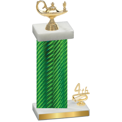 Accented Single Green Carbon Fiber Fourth Place Academics Trophy