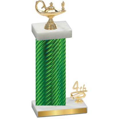 Accented Single Green Carbon Fiber Fourth Place Academics Trophy