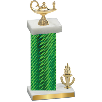 Accented Single Green Carbon Fiber Victory Academics Trophy