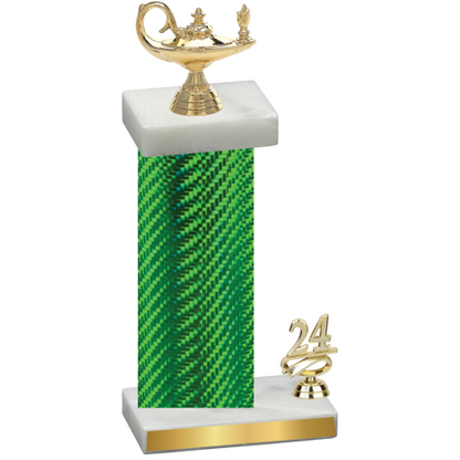 Accented Single Green Carbon Fiber Year Academics Trophy