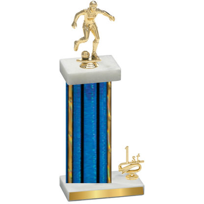 Accented Single Blue Glacier First Place Soccer Trophy