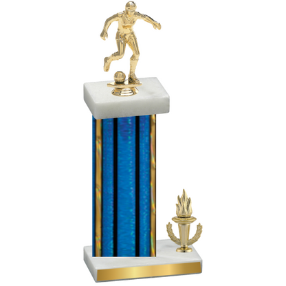 Accented Single Blue Glacier Victory Soccer Trophy