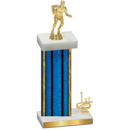 Accented Single Blue Glacier First Place Rugby Trophy