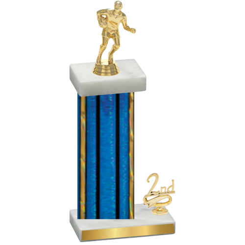 Accented Single Blue Glacier Second Place Rugby Trophy