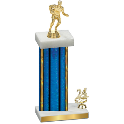 Accented Single Blue Glacier Year Rugby Trophy