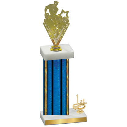 Accented Single Blue Glacier First Place Rugby Trophy