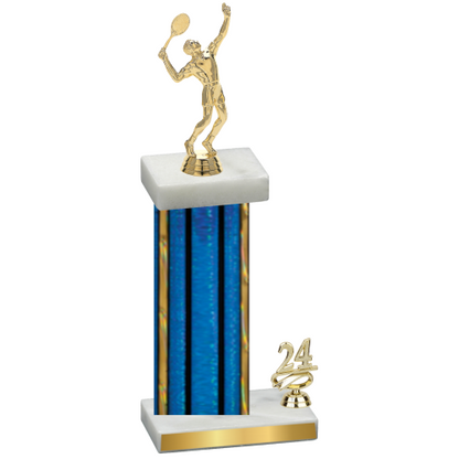 Accented Single Blue Glacier Year Tennis Trophy