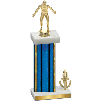 Accented Single Blue Glacier Victory Wrestling Trophy