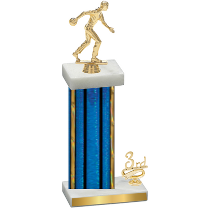 Accented Single Blue Glacier Third Place Bowling Trophy
