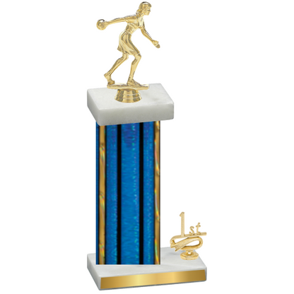 Accented Single Blue Glacier First Place Bowling Trophy