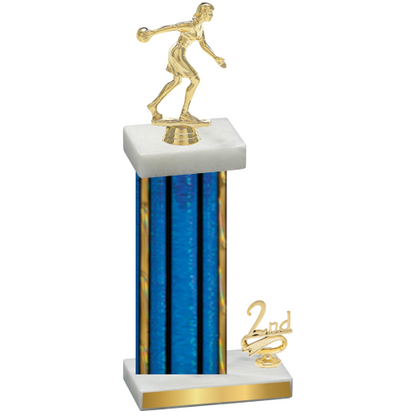 Accented Single Blue Glacier Second Place Bowling Trophy