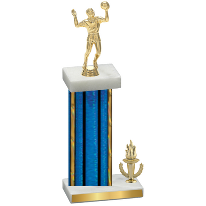 Accented Single Blue Glacier Victory Volleyball Trophy