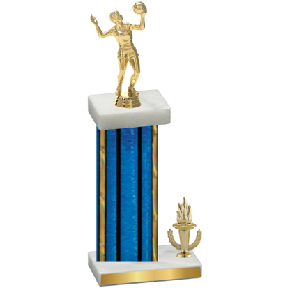 Accented Single Blue Glacier Victory Volleyball Trophy