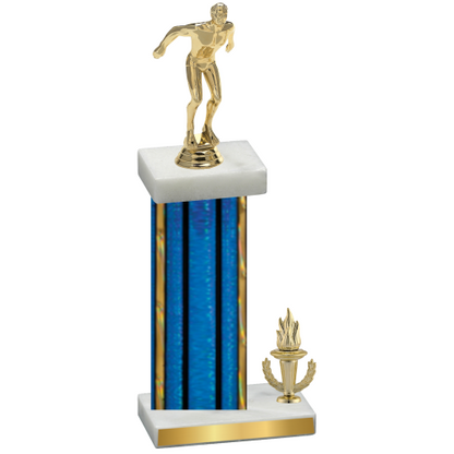 Accented Single Blue Glacier Victory Swimming Trophy