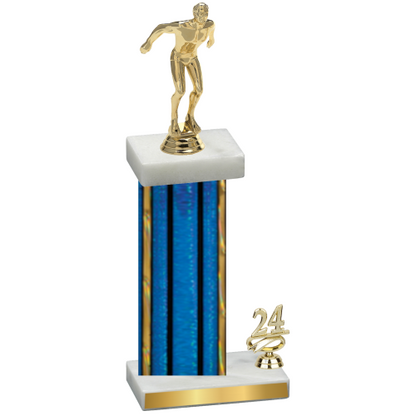 Accented Single Blue Glacier Year Swimming Trophy