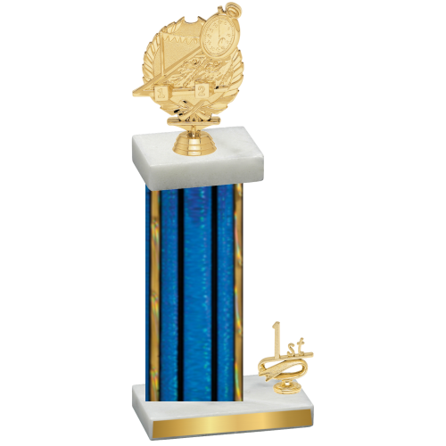 Accented Single Blue Glacier First Place Swimming Trophy