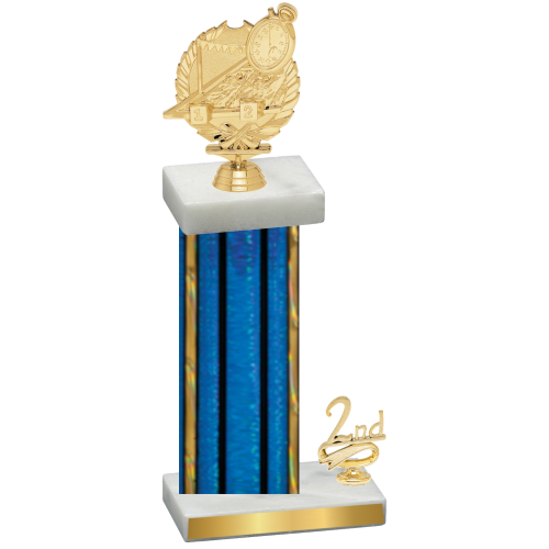 Accented Single Blue Glacier Second Place Swimming Trophy