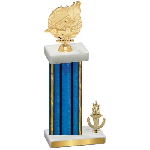 Accented Single Blue Glacier Victory Swimming Trophy