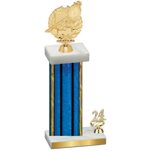 Accented Single Blue Glacier Year Swimming Trophy