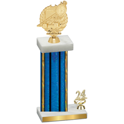 Accented Single Blue Glacier Year Swimming Trophy