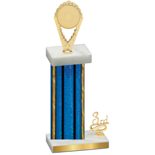 Accented Single Blue Glacier Third Place Insert Trophy