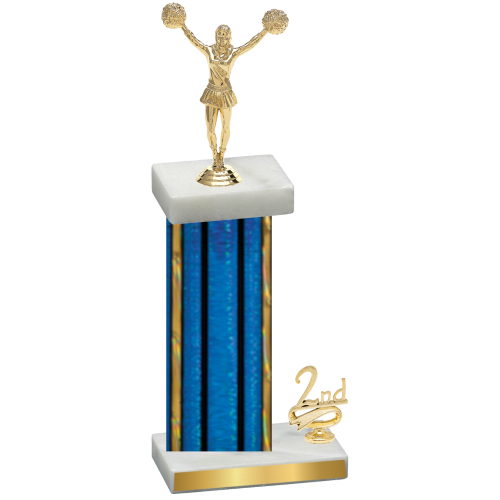 Accented Single Blue Glacier Second Place Cheerleading Trophy