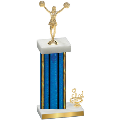 Accented Single Blue Glacier Third Place Cheerleading Trophy