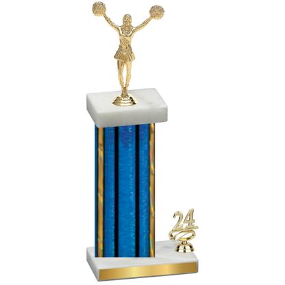 Accented Single Blue Glacier Year Cheerleading Trophy