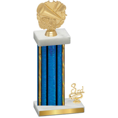 Accented Single Blue Glacier Third Place Cheerleading Trophy
