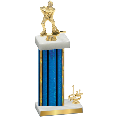 Accented Single Blue Glacier First Place Hockey Trophy