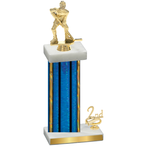 Accented Single Blue Glacier Second Place Hockey Trophy