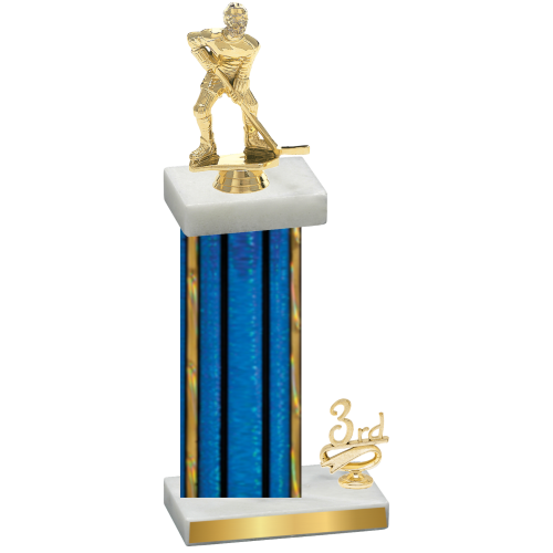 Accented Single Blue Glacier Third Place Hockey Trophy