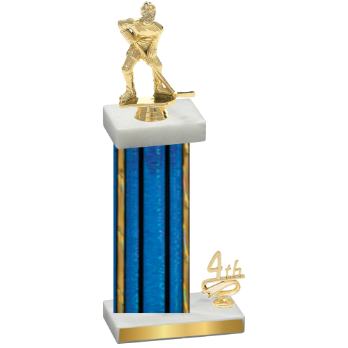 Accented Single Blue Glacier Fourth Place Hockey Trophy