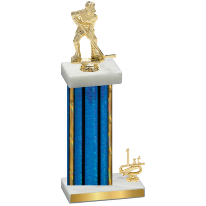 Accented Single Blue Glacier First Place Hockey Trophy