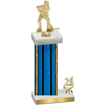 Accented Single Blue Glacier Year Hockey Trophy