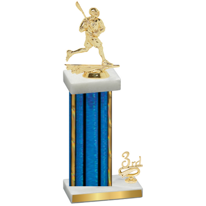 Accented Single Blue Glacier Third Place Lacrosse Trophy